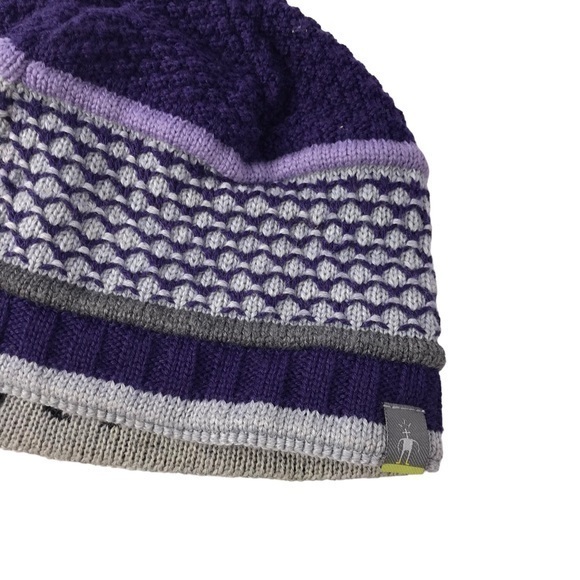 SmartWool purple / grey merino wool blend beanie - Picture 6 of 6